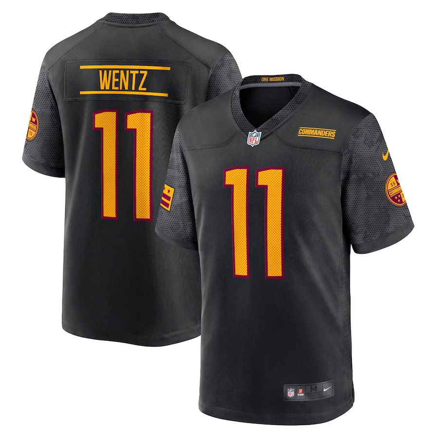 Men Washington Commanders #11 Carson Wentz Nike Black Alternate Game Player NFL Jersey
